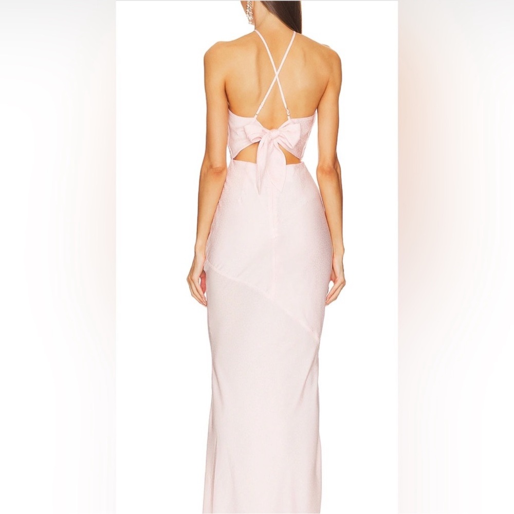 Lovers + Friends Pink Halter Maxi Gown